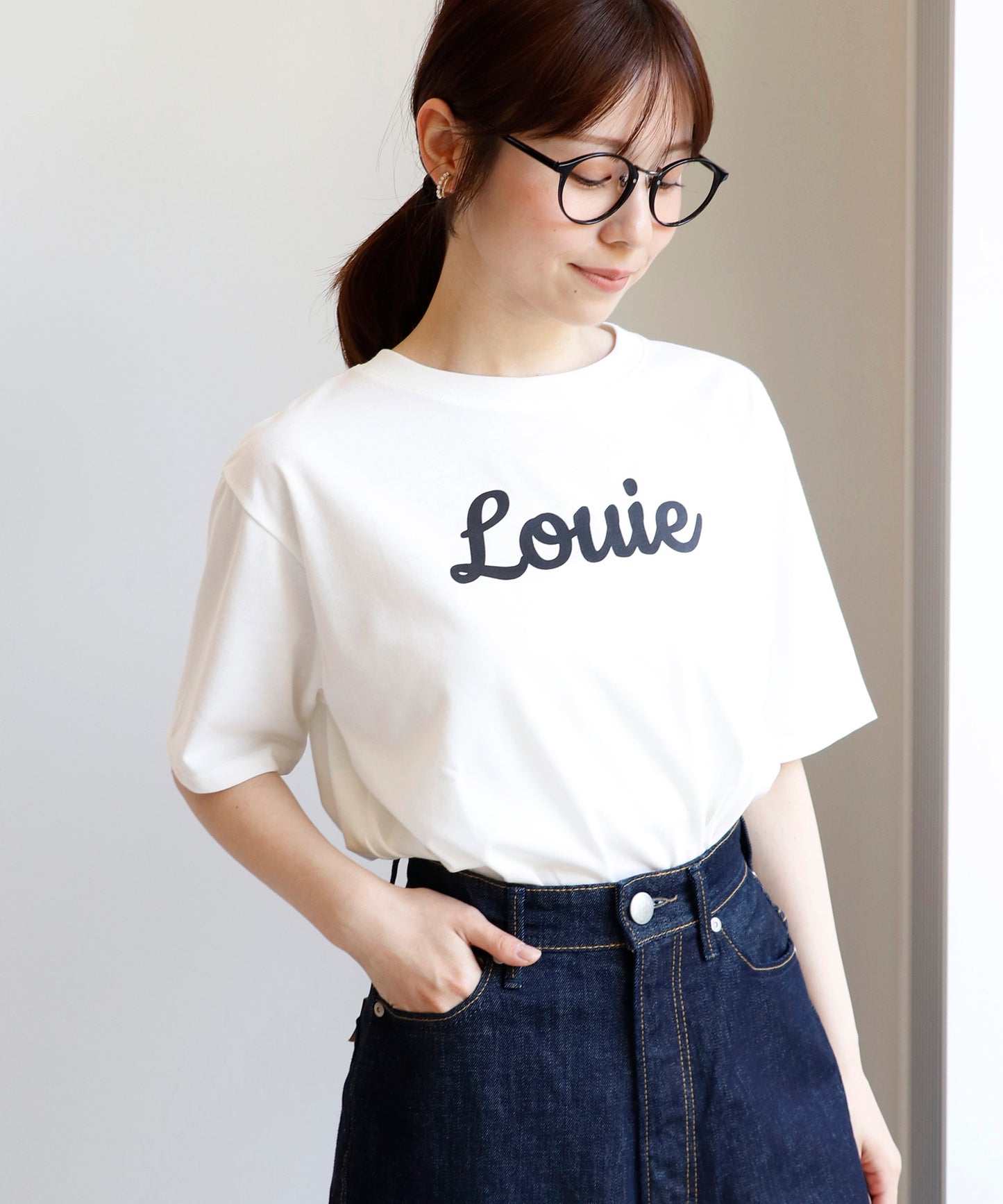 アシメヘムロゴTシャツ