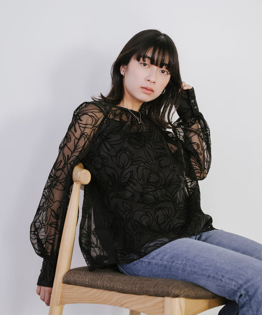 シアーフロッキーブラウス