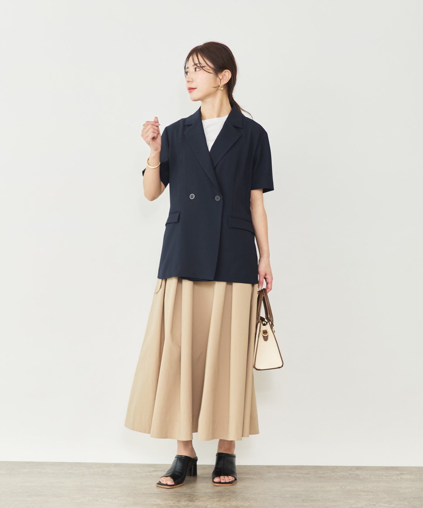 リネンライク半袖ジャケット